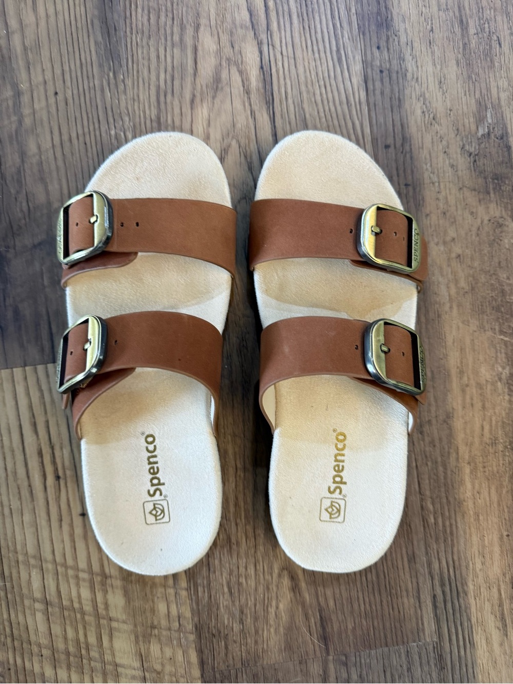 Spenco Women’s Brown Double-Buckle Sandals EUC